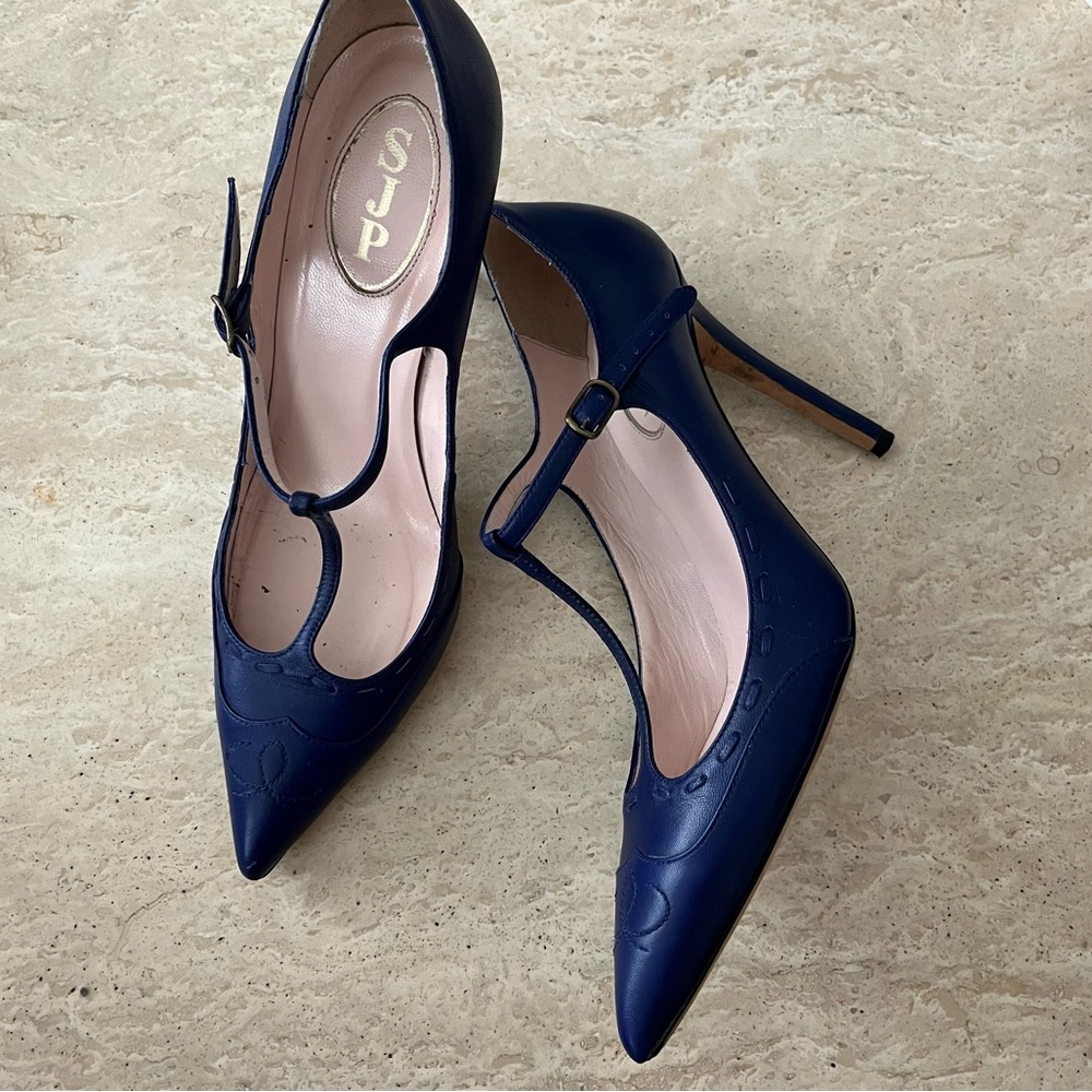 Sarah Jessica Parker Stiletto Mary Jane T-Strap Shoes Size 40